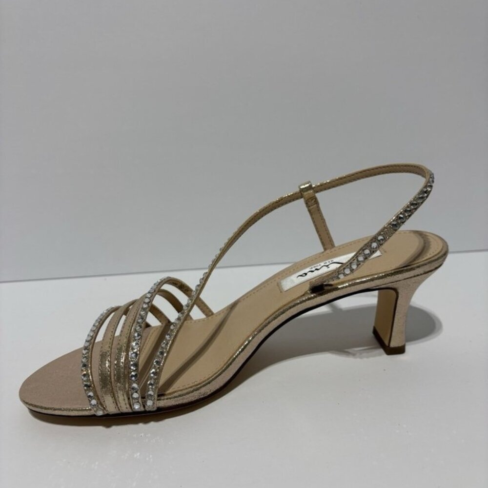 Nina Women’s Gerri Taupe Heeled Sandals, Size 7 Wide - Picture 2 of 6